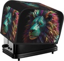 2 Slice Toaster Covers Bread Machine Cover Quilted Dustproof Fingerprint Protectors Small Washable Appliance Cover Abstract 3d Art Lion Bread Maker Dust Protection Universal Size