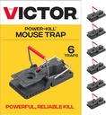 Victor Power-Kill Humane Mouse Traps M393SSR - 6 Easy Set, Reusable, Power-Kill Victor Mouse Traps