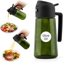 16oz/470ml Light-Blocking Dark Oil Sprayer for Cooking, Olive Oil Dispenser Bottle for Kitchen Gadgets and Air Fryer Accessories w/Stickers(COLOR:Black)