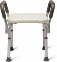 Medline Bath Bench Shower Seat with Padded Armrests, Ideal for Bathtubs, Robust Support up to 350 lbs., Comfortable and Durable