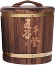 Classic Rice Container, Chinese Jar Decorative, Household Rice Bucket, Grain Dispenser Food Storage Jars, Large Food Storage Container for Rice, Flour, Pet Food(5KG)