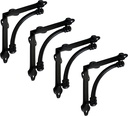 NACH Decorative Shelf Brackets, 4 Pack of 5.5 x 1.2 x 5.5 inch Black Cast Iron Shelf Brackets - Decorative Brackets for Mounting - Half Round Style Brackets
