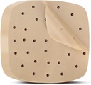 Air Fryer Parchment Paper Liners: 200PCS 8.5 inch Square Perforated parchment paper for Air Fryer, Premium Bamboo Steamer Liner for Air Fryers Baking Cooking Oven