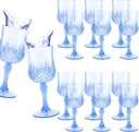 12 PCS Blue Plastic Wine Glasses Disposable 7 Oz Goblets for Parties Plastic Cocktail Glasses Blue 7 Oz Drinking Glasses for Party, Wedding, Christmas