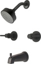 Central Brass 8997-M1-MB Brass Single Function Standard Showerhead Two Handle Tub & Shower Set in Matte Black