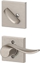 Schlage F59 SAC 619 COL LH Collins Trim Sacramento Interior Handleset Lever (Satin Nickel)