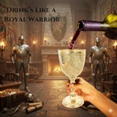 Vintage Chalice Medieval Brass Wine Goblet, 1 Piece Decorative Wine Glass Communion Cup with Royal Embossed Design, Perfect Ideal for Gifting, Home Décor, and Ceremonial Use (Without Velvet Box)