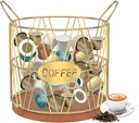Coffee Pod Holder Saving-Space Coffee Pods Organizer Coffee Pod Holder for Counter Coffee Bar (Gold), Standard