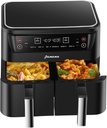 Air Fryer 8.5QT, Dual Zone 6 in 1 Air Fryer for Roast, Bake, Dehydrator, Defrost, Reheat for Quick Meals, Airfryers for Family Use