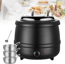 Electric Hot Pot 13L, Commercial Insulated Soup Pot Temperature Control Knob 35-80℃ Kitchen Soup Pot for Insulated Porridge/Stew - Black