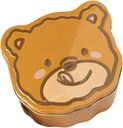 Veemoon Bear-Shaped Candy Cookie Jar Tinplate Storage Container Cute Candy Holder for Home Decor Airtight Biscuit Box for Snacks