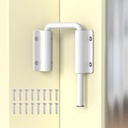 New Patio Sliding Door Loop Lock - 2-3/8 Inch U-Shaped Loop Latch, 90/180 Degree Home Security Lock for Sliding Doors, Windows, Barns, Gardens, Screens (White-1 Pc)