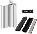 3" Frameless Shower Door Handle with Metal Strike and Strip fits 1/8", 5/32", 3/16" and 1/4" Thick Swing Glass Shower Doors.