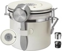 1.2L Airtight Vacuum Coffee Canister, Stainless Steel Storage Container for Coffee Beans and Grounds with Scoop.Suitable for coffee powder, coffee beans, rice, tea leaves, sugar, flour, and grains