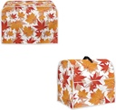 Autumn Fall Maple Leaf Toaster Cover Dust Cover -2 Slice，with Kitchen Blender Cover Food Processor Storage Bag with Top Handle,Thanksgiving Day Small Kitchen Appliance Decor Accessory