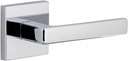 Viaggio QADLUS_SD_RH Quadrato Right Handed Solid Brass Non-Turning One-Sided Dummy Door Lever with Lusso Lever and Quadrato Backplate - Bright Chrome