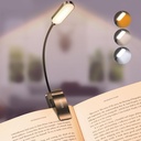 Gritin 16 LED Rechargeable Book Light for Reading in Bed- Eye Caring 3 Color Temperatures, Stepless Dimming Brightness, 80 Hrs Runtime, Lightweight Flexible Clip on Light for Book Lovers