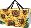 Reusable Grocery Bags for Women Large Watercolor Sunflowers Bouquet Pattern Shopping Tote Bag for Beach Groceries Picnic