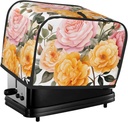 Moon Flower Patterns Toaster Cover 2 Slice Washable Bread Maker Cover Decorative Kitchen Small Appliance Covers Dust Protection Stain Resistant Bread Machine Protector with Top Handle