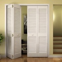 Kimberly Bay Closet Door, Bi-fold, Louver Louver Plantation Primed White (24x80)
