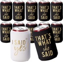 I Said Yes and That's What She Said Beach Bachelorette Favors Can Coolers, Set of 12 Beer Can Coolies, Perfect Nashville Bachelorette Party Decorations and Bridesmaid Gifts (Black)