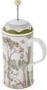 Spode Tall Trees Cafetiere, 28oz - Woodland French Press Coffee Maker for Breakfast Tableware - Porcelain with Stainless Steel Plunger, Coffee Bar Cart Essential - Dishwasher Safe