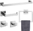 TNOMS Bathroom Towel Bar Set 5 Pieces Brushed Nickel Square Modern Bathroom Hardware Set,Stainless Steel Wall Mounted 23.6-Inch