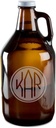 Circle Monogram Hand-Made Etched Glass Beer Growler 64 oz