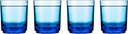 Drinique Unbreakable Elite Tumbler Glass (Set of 4) 12oz Plastic Iced Tea Glasses - Stackable, Shatterproof, Dishwasher Safe - Blue