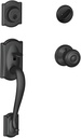 SCHLAGE Lock Company Camelot Single Cylinder Handleset and Georgian Knob, Matte Black (F60 CAM 622 GEO)