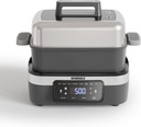 AEWHALE 8-in-1 Multifunctional Electric Cooker with Air Fryer, Slow Cooker, Food Steamer, Dehydrator &More, Family-Sized Capacity, Grey