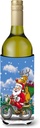 Caroline's Treasures APH8996LITERK Christmas Santa Claus on a Motorcycle Wine Bottle Hugger Bottle Cooler Sleeve Hugger Machine Washable Collapsible Insulator Beverage Insulated Holder