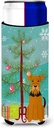 Caroline's Treasures Merry Christmas Tree Airedale Michelob Ultra Hugger for Slim Cans, Multicolor