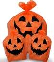 Skeleteen Pumpkin Leaf Bags Decorations - Jack O Lantern Outdoor Yard Fall Lawn and Leaves Pumpkins Decorating Bag with Ties - 3 Sizes