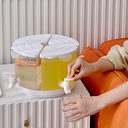 Beverage Dispenser with Spigot Rotate 360 Degrees Drink Dispenser for Parties 4 Compartment Refrigerator Ice Fruit Juice Lemonade Container, 1.5 Gallon