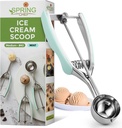 Spring Chef Medium #40 Stainless Steel Cookie Scoop for Baking, Multifunctional Kitchen Food Scooper with Trigger Release, 1.7 Tablespoon Melon Scooper - Dishwasher Safe Meatball Scoop - Mint