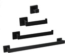 4-Piece Bathroom Hardware Accessories Set, Include 16 Inch Towel Bar, Toilet Paper Holder, Hand Towel Rack, Towel Hook, Matte Black