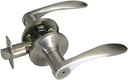 Satin Nickel Privacy Bedroom Bathroom Interior Lock Door Lever Handle (Bed & Bath) 836DC (10 Pack)