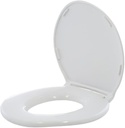 Big John Products 6W Big John 6-W Oversized Seat with Cover – for Round Or Elongated Toilet Bowls – Weight Capacity 800 Pounds – White, Large