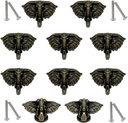 Vintage Decorative Animal Elephant Pull, 10 Pcs Zinc Alloy Single Hole Elephant Head Antique Bronze for Door Drawer Dresser Kitchen Cupboard Furniture Handles (Elephant Trunk)