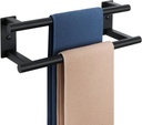 Alise Bathroom Double Towel Bar, 16 Inch Wall Mount Towel Holder, Towel Racks for Bathroom, SUS304 Stainless Steel Towel Hanger, Thickened Pipe with Strong Load-Bearing Capacity, Matte Black