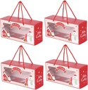 4Pcs Christmas Cupcake Boxes Lightweight Pastry Packaging with Support Adorable Red Bakery Carriers for Muffins and Treats for Holiday Festivities