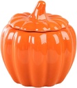 WAIT FLY Pumpkin Shape Airtight Ceramic Canister Tea Canister Tea Storage Food Storage Jar for Tea, Coffee, Spices, Sugar, Cookies, Pickle, Cereals-Orange-10 OZ