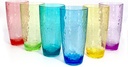 Set of 6 26-Ounce Large Acrylic Glasses Plastic Tumbler/Drinking Cups,Hammered Style,BPA Free (Multi color)