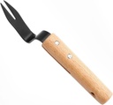 Garden Hand Weeder Tool with V-Shaped Fork, 8-inch Wooden Handle, Heavy Duty Dandelion Root Puller