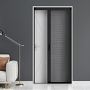 Customized Retractable Screen Door, Folding Pleated Door Aluminium Mosquito Net Door, No-Drilling Sliding Patio Doors for Single or Double Door, Keeps Bugs Out and Pets in(Black)