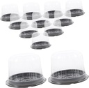 OUNONA 20Pcs Clear Round Cake Boxes Small Portable Baking Cake Carrier Containers with Stable Buckle and Lightweight Design for Outdoor Camping and Dessert Packaging