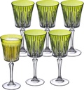 Barski European Wine Glasses - Set of 6 Goblets for Red or White Wine - Elegant Colored Glassware Water Stemware - Gift Ready, 7.5 oz, Green
