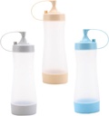 3Pcs Squeeze Bottle Set for Condiments 12oz Plastic Sauce Dispensers Nozzle Tips for Salad Dressings Tomato Accessories for Cooking and Baking