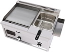 Commercial Deep Fryer with Griddle, Gas Propane Flat Top Griddle & Countertop Deep Gas Fryer, Outdoor Multi-function Griddle with Basket & Lid Restaurant Home Kitchen